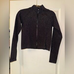 Fabletics Black Sparkle Bomber Jacket